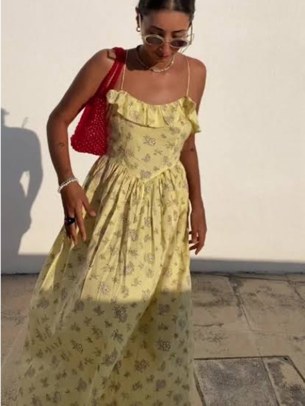 Doen Wendelin Dress in Yellow Floral